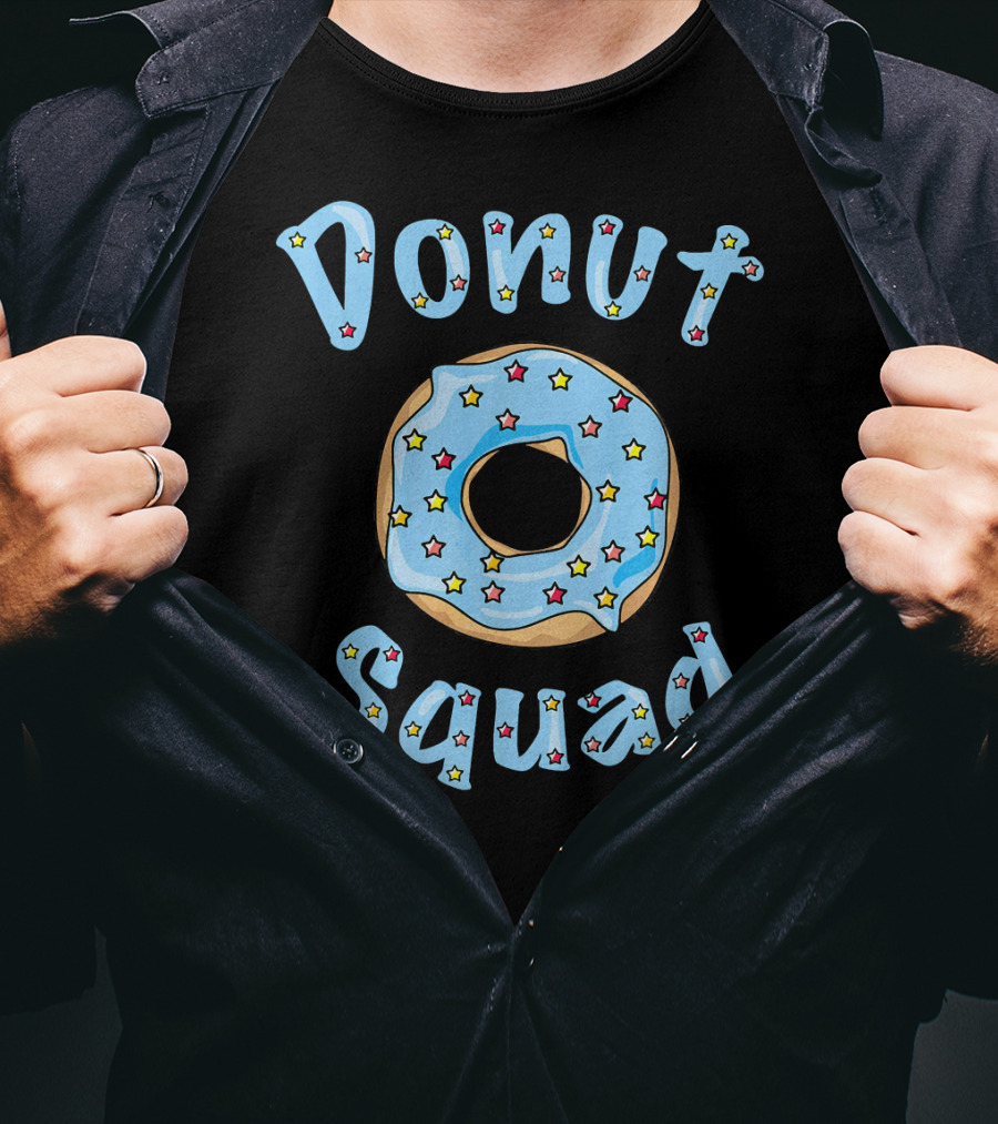 Donut Squad Blue Starry Frosted Cute Foodie Lover T-Shirt