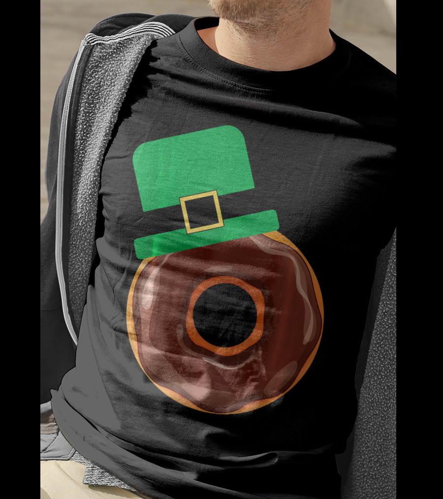 Chocolate Donut With Green Hat T-Shirt