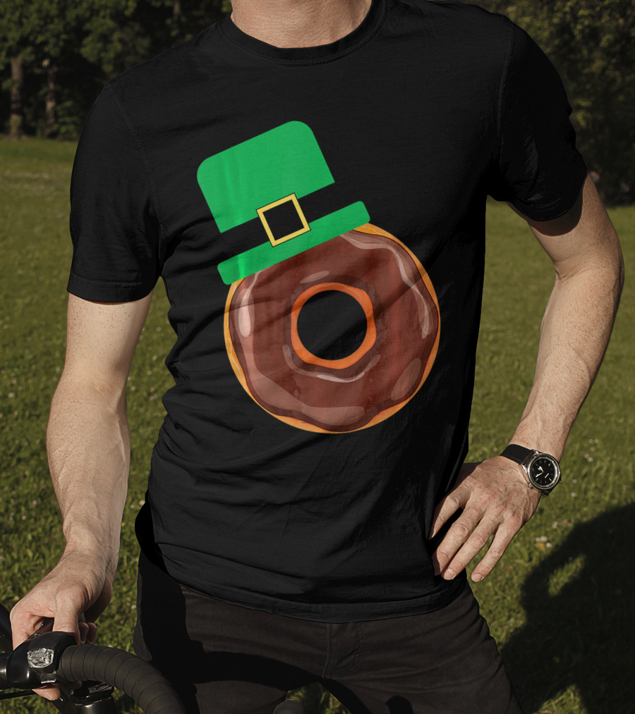 Chocolate Donut With Green Hat T-Shirt