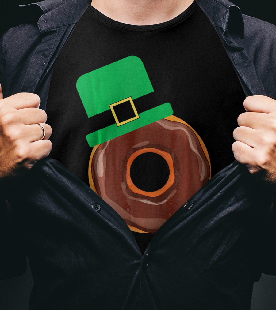 Chocolate Donut With Green Hat T-Shirt