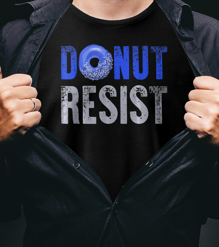 Police Officer Thin Blue Line Donut Resist T-Shirt