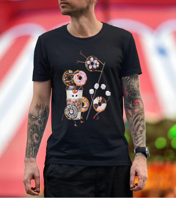 Premium T-Shirt: Donut Glazed and Confused Funny Donut Coffee Party with Juggling Donuts T-Shirt Donut Glazed and Confused Funny Donut Coffee Party with Juggling Donuts T-Shirt