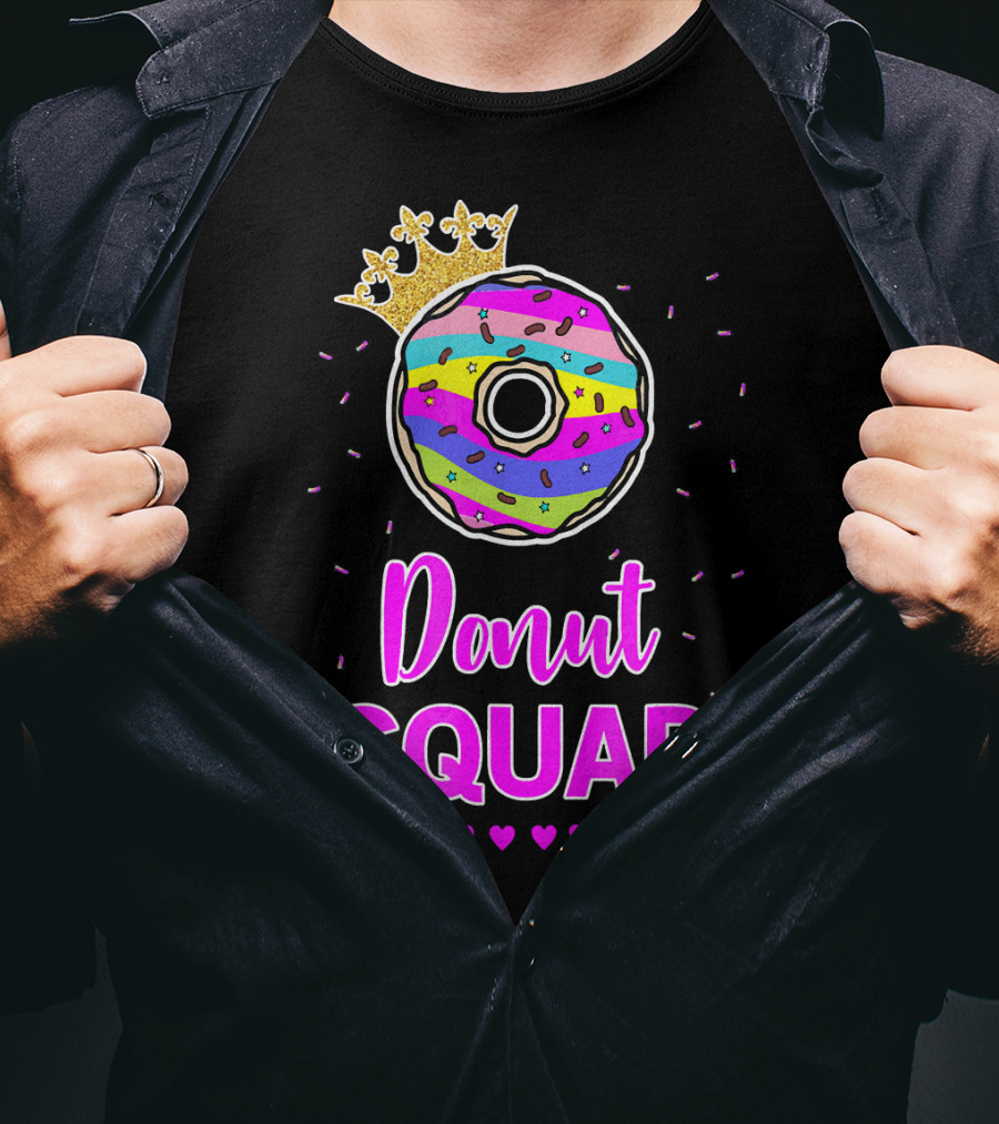 Donut Squad Birthday Girl With Crown And Hearts T-Shirt