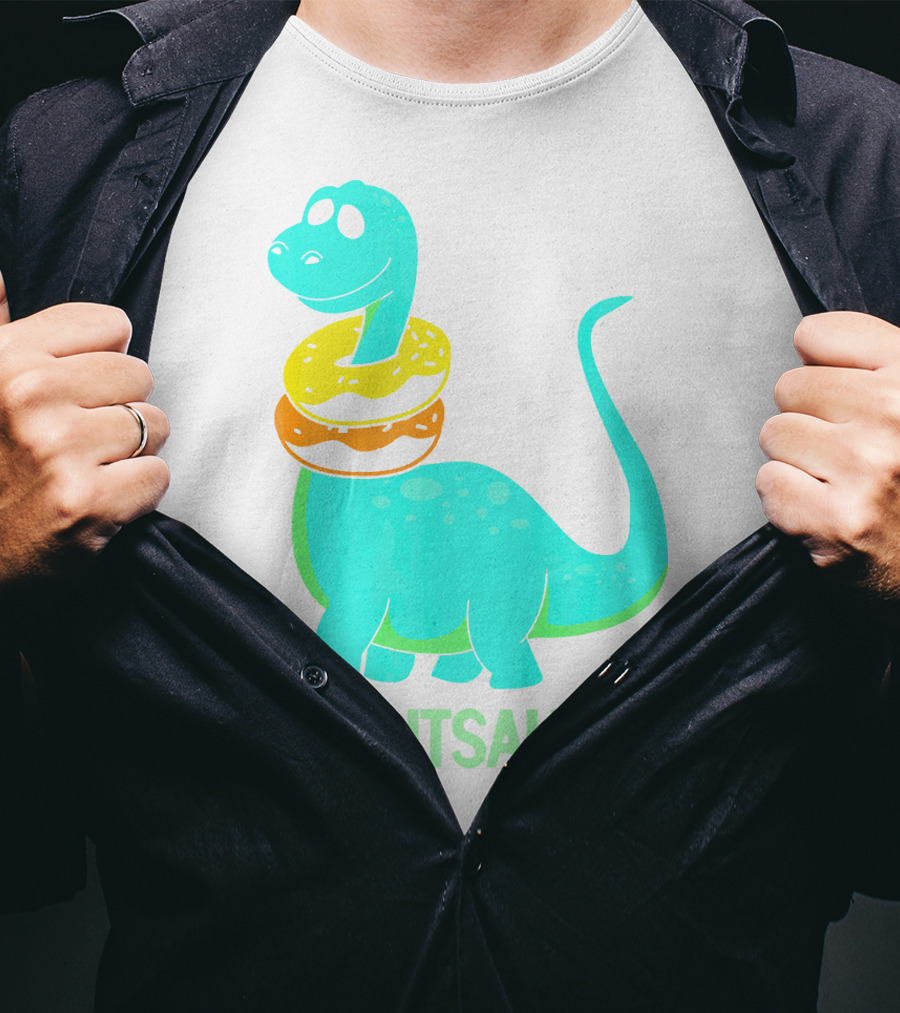 Brachiosaurus Donut Donutsaurus Cute Dinosaur With Treats T-Shirt