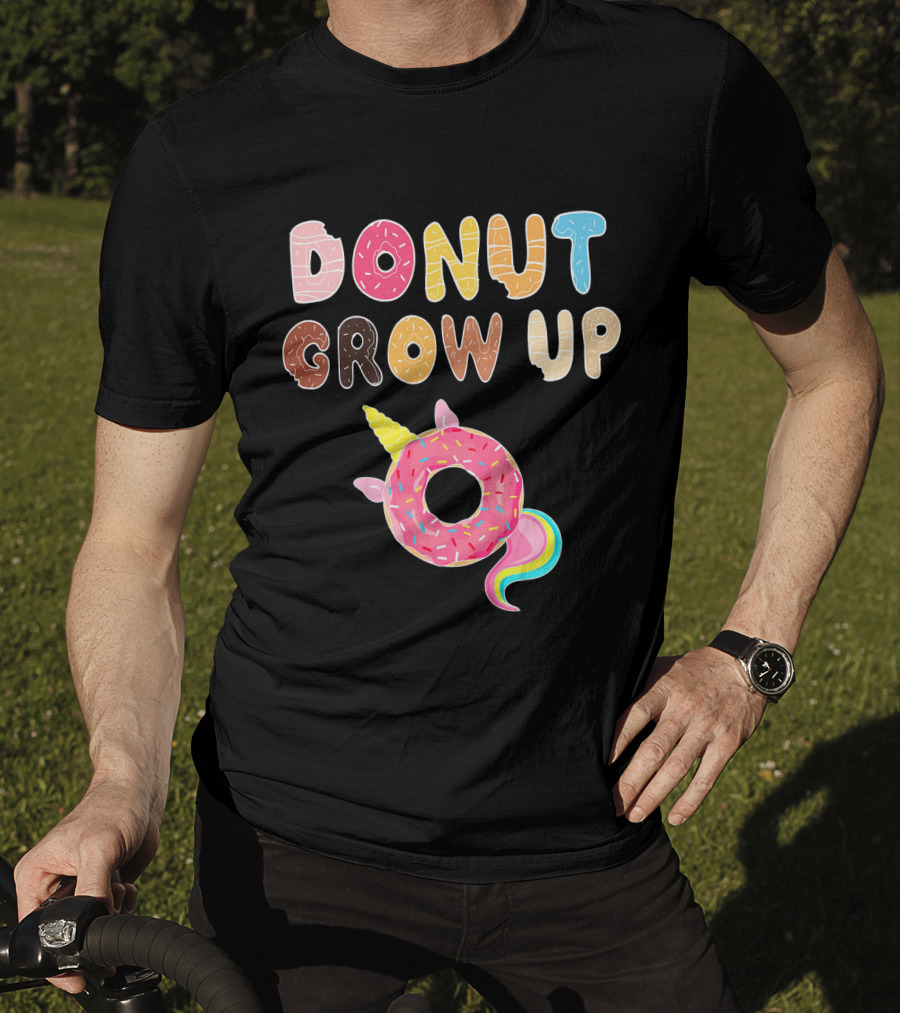 Donut Grow Up Kids Funny Unicorn Donut Lover T-Shirt