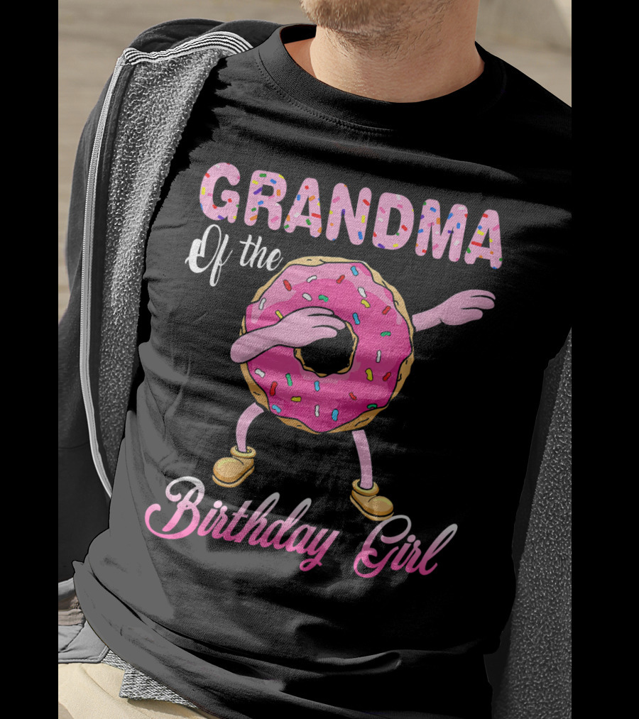 Grandma Of The Birthday Girl Donut Dab Colorful Sprinkles T-Shirt
