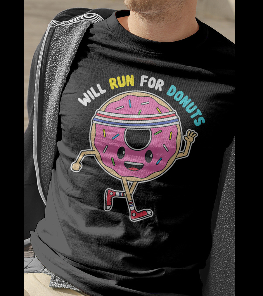 Will Run For Donuts Jogging Donut Exercise T-Shirt