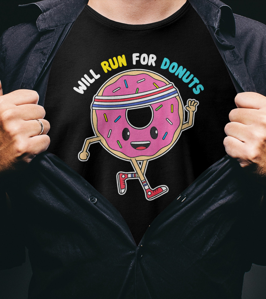 Will Run For Donuts Jogging Donut Exercise T-Shirt