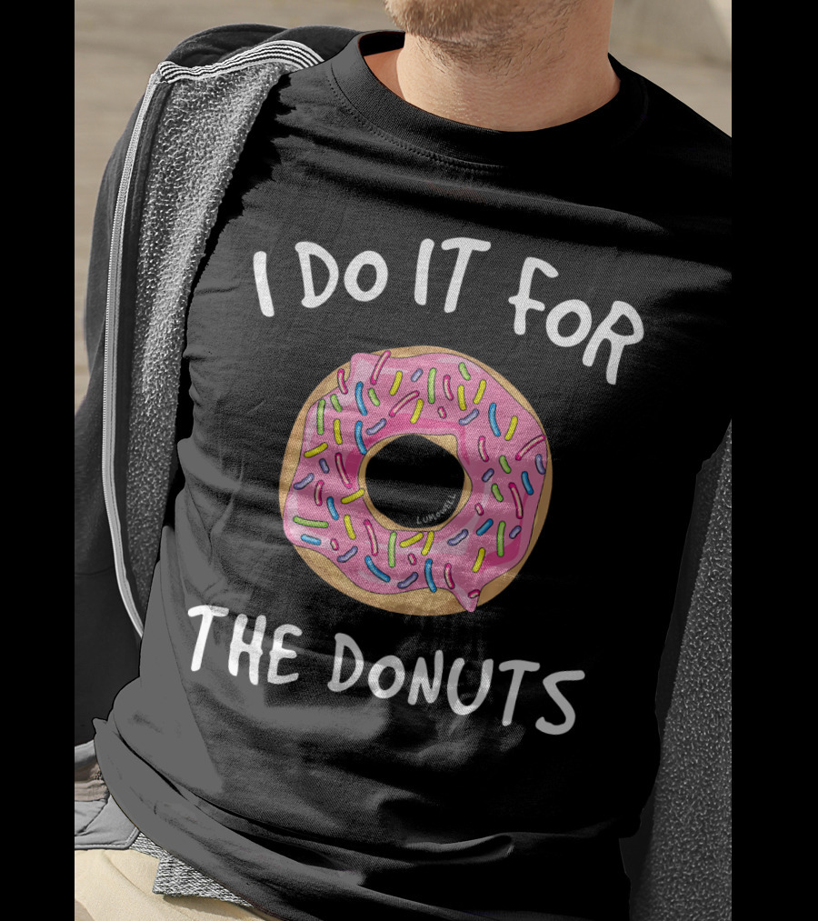 I Do It For The Donuts Fun Gym Pink Frosted Sprinkles T-Shirt