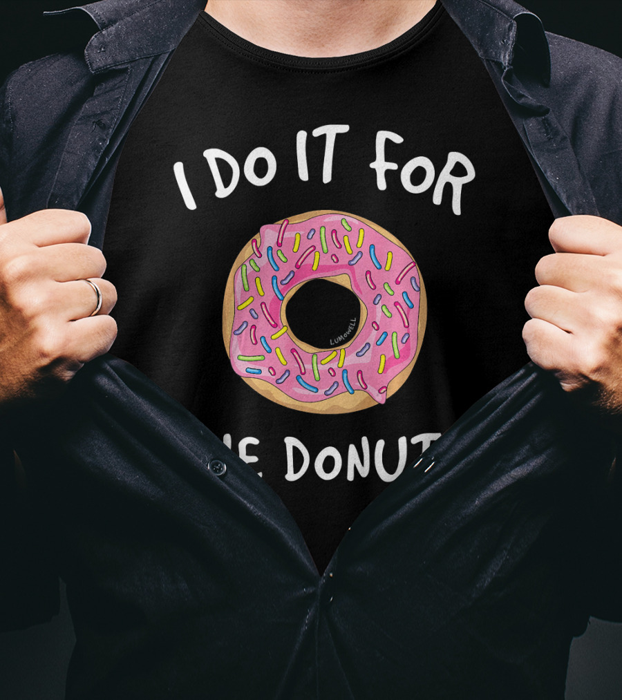 I Do It For The Donuts Fun Gym Pink Frosted Sprinkles T-Shirt