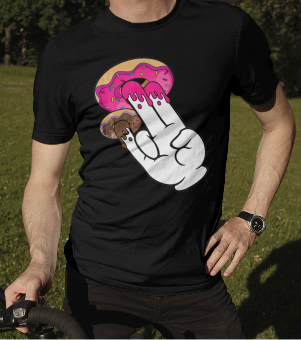 Funny Donuts With The Shocker Hand Gesture And Sprinkled Frosting T-Shirt