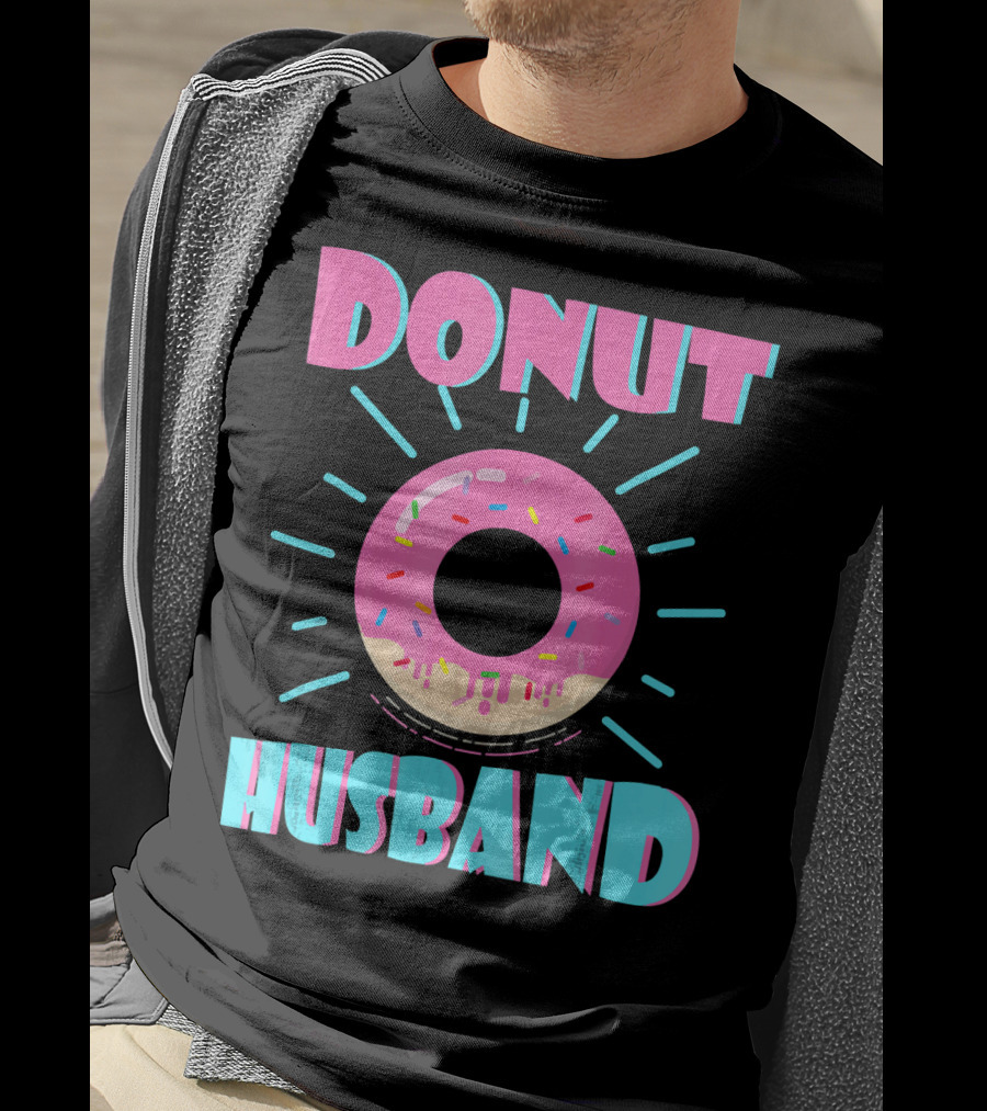 Donut Husband Pink Frosted Donut With Sprinkles T-Shirt