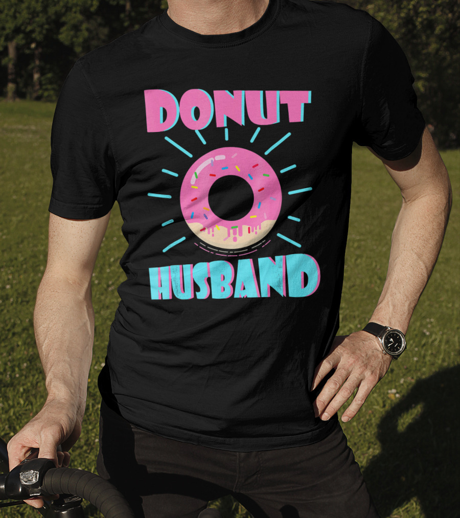 Donut Husband Pink Frosted Donut With Sprinkles T-Shirt