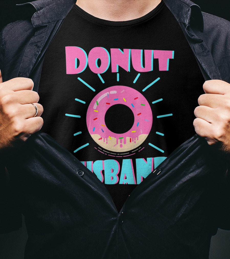 Donut Husband Pink Frosted Donut With Sprinkles T-Shirt