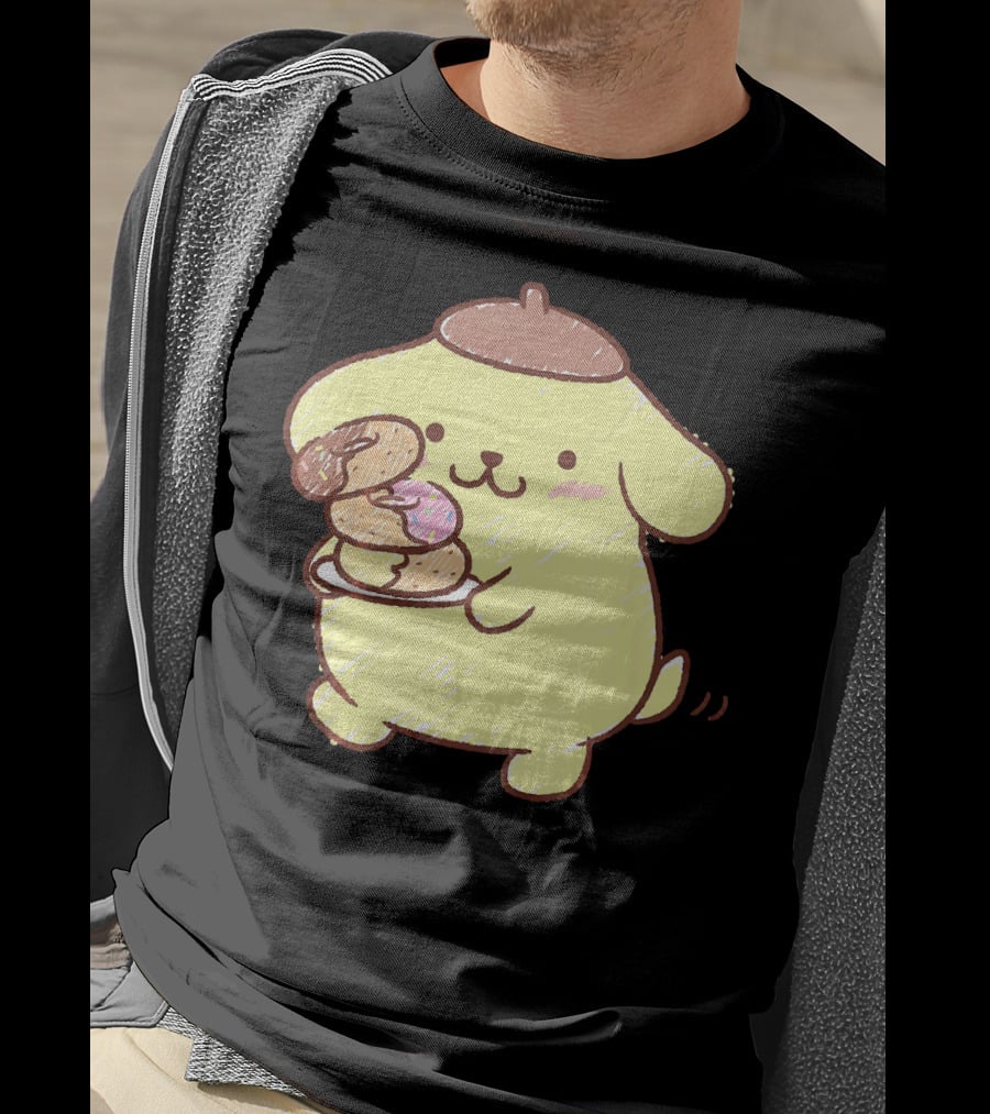 Pompompurin Enjoying Sweet Donuts T-Shirt