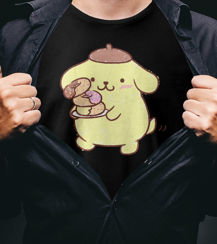 Pompompurin Enjoying Sweet Donuts T-Shirt