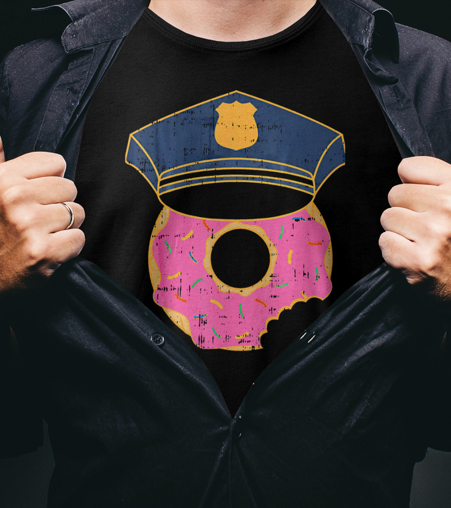 Donut Sprinkles Police Hat Cop Awesome Iconic T-Shirt