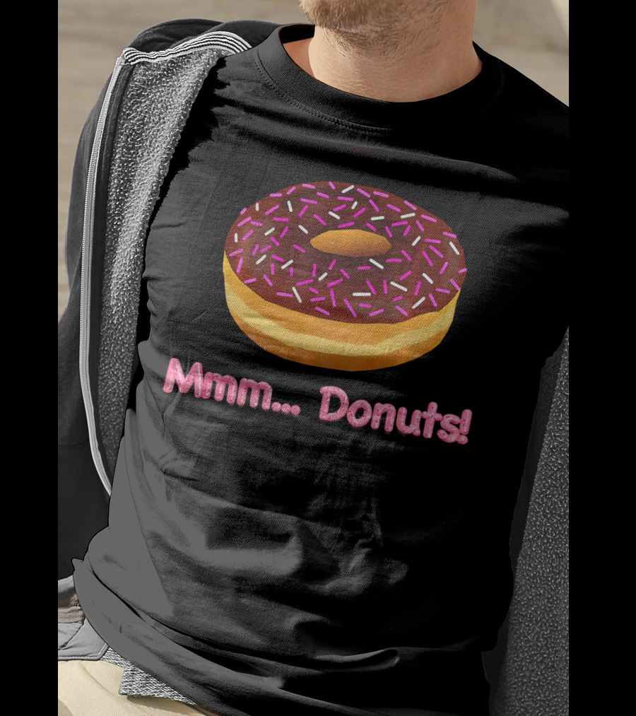 Mmm Donuts Emoji Cool Sprinkles Chocolate Frosting T-Shirt