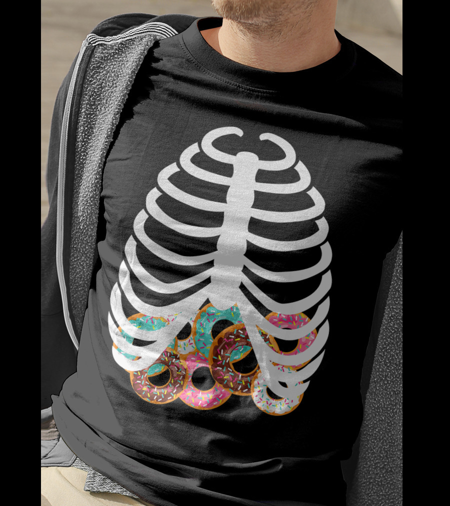 Halloween Adult Kids Rib Bone Donut Food Costume T-Shirt