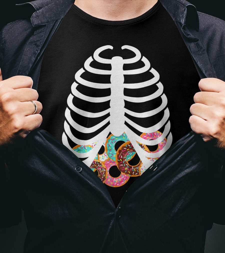 Halloween Adult Kids Rib Bone Donut Food Costume T-Shirt