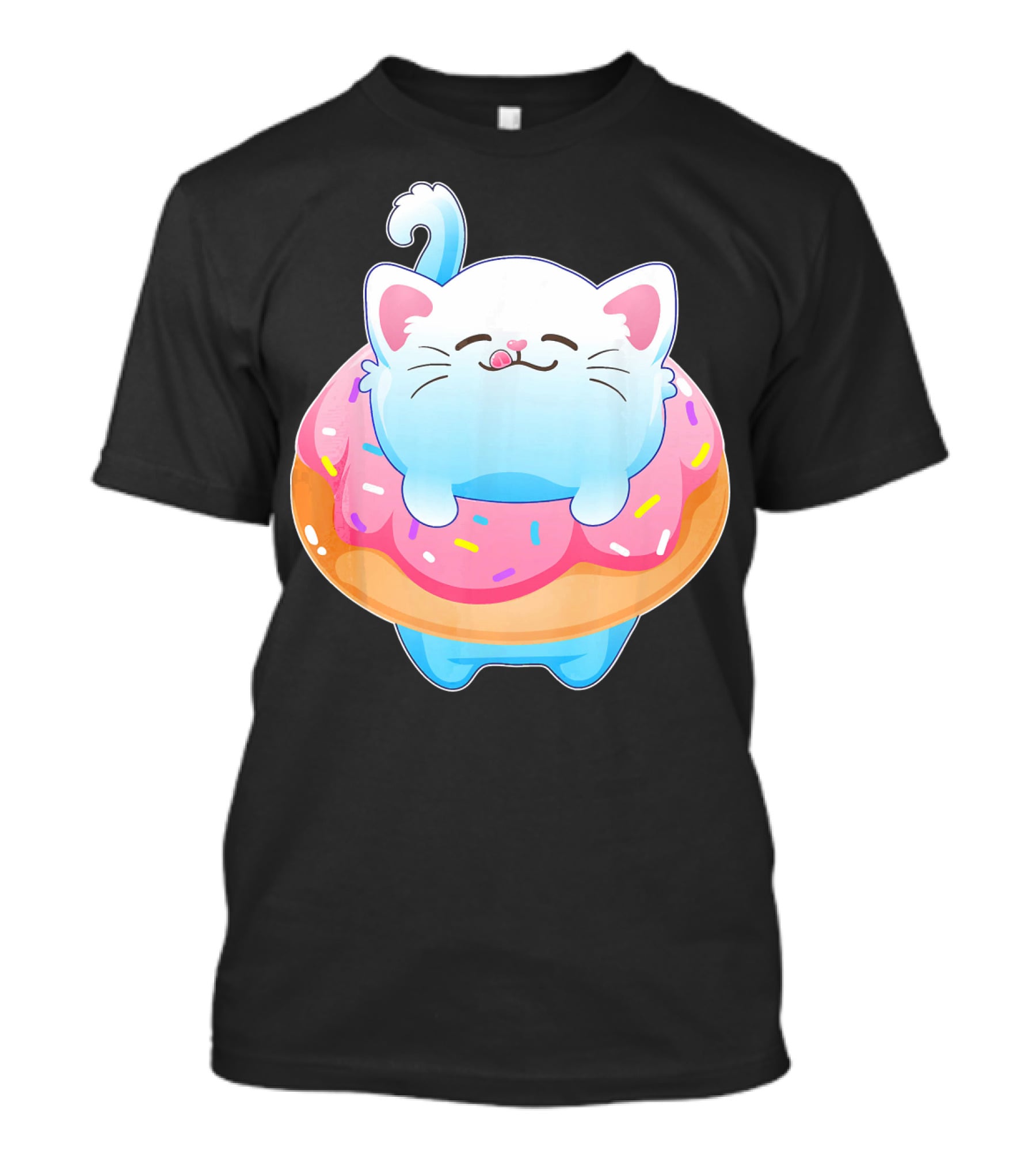 Donut Cat Kitty Lovers Sprinkled Sweet Treat Feline Delight T-Shirt