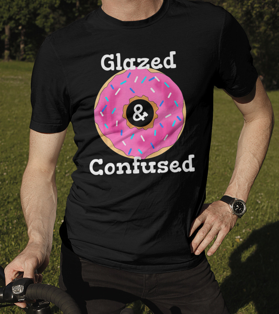 Glazed And Confused With Pink Sprinkled Donut T-Shirt