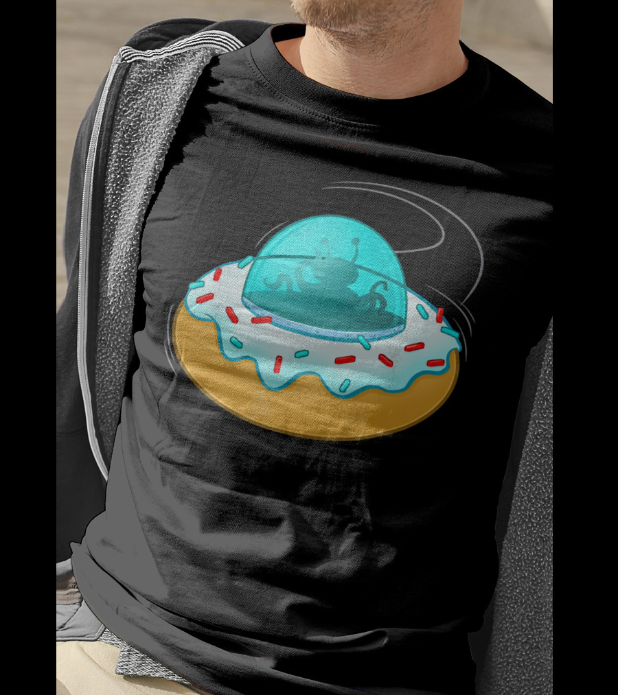 Funny UFO Donut With Cute Alien Sprinkles T-Shirt