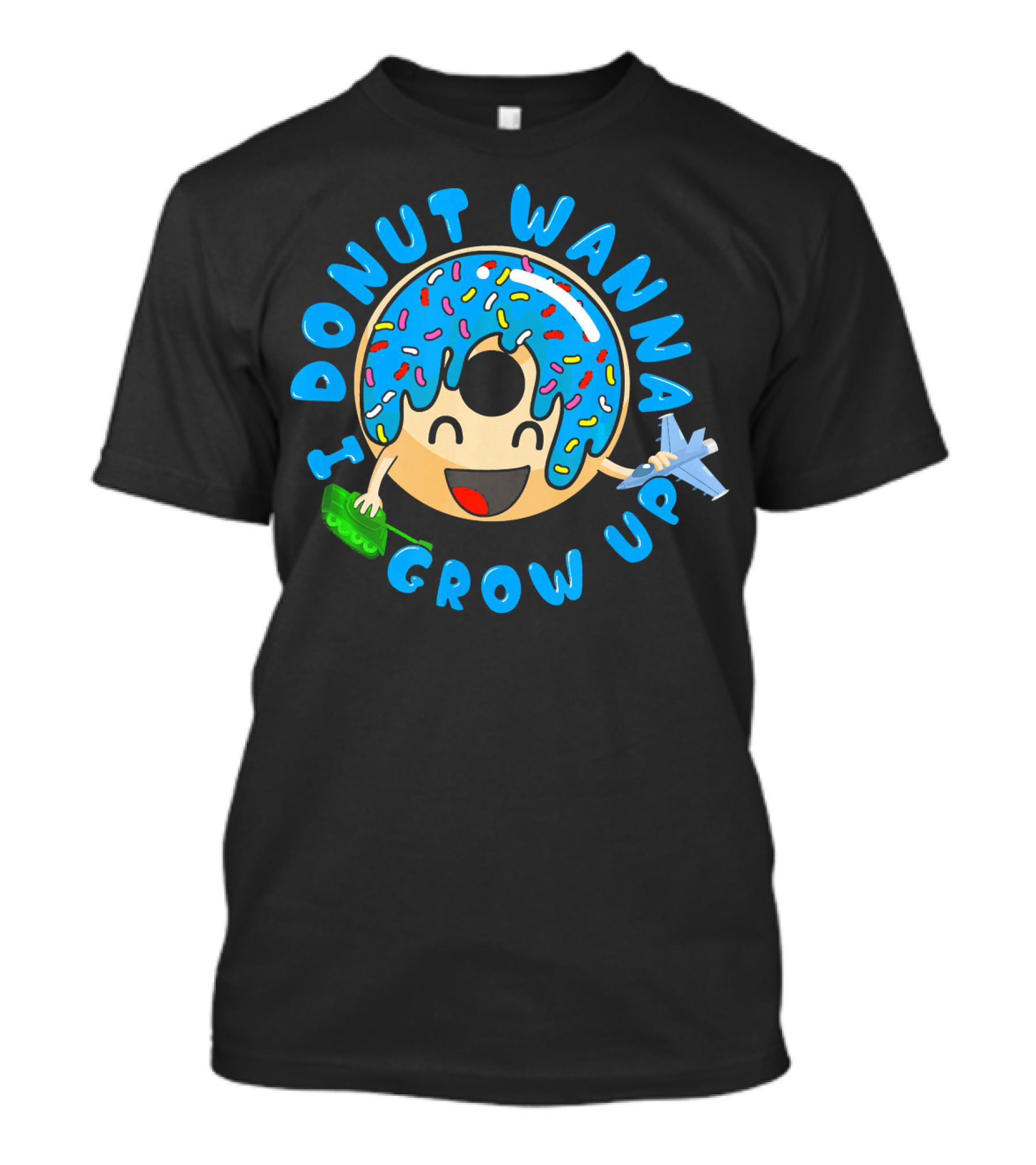 I Donut Wanna Grow Up Funny Kid Donut Sprinkles Airplane Money T-Shirt