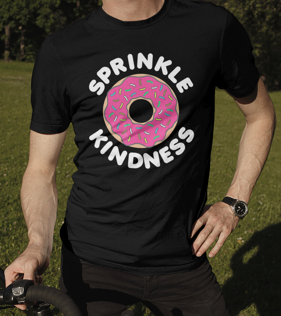 Sprinkle Kindness Pink Donut With Colorful Sprinkles T-Shirt