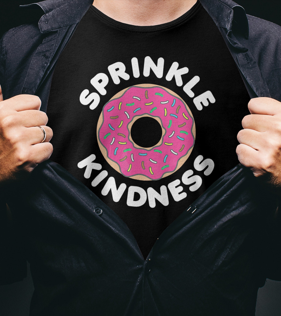 Sprinkle Kindness Pink Donut With Colorful Sprinkles T-Shirt