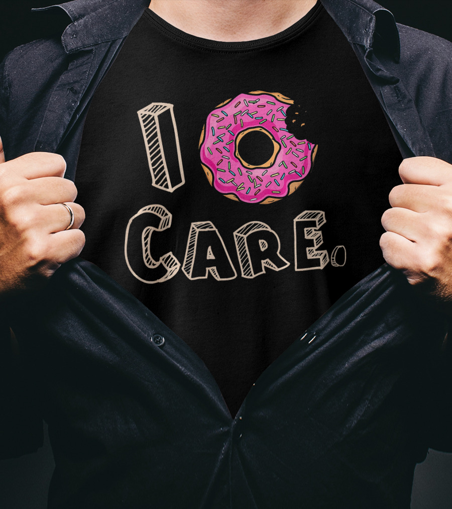I Donut Care Pink Sprinkle Food Humor T-Shirt