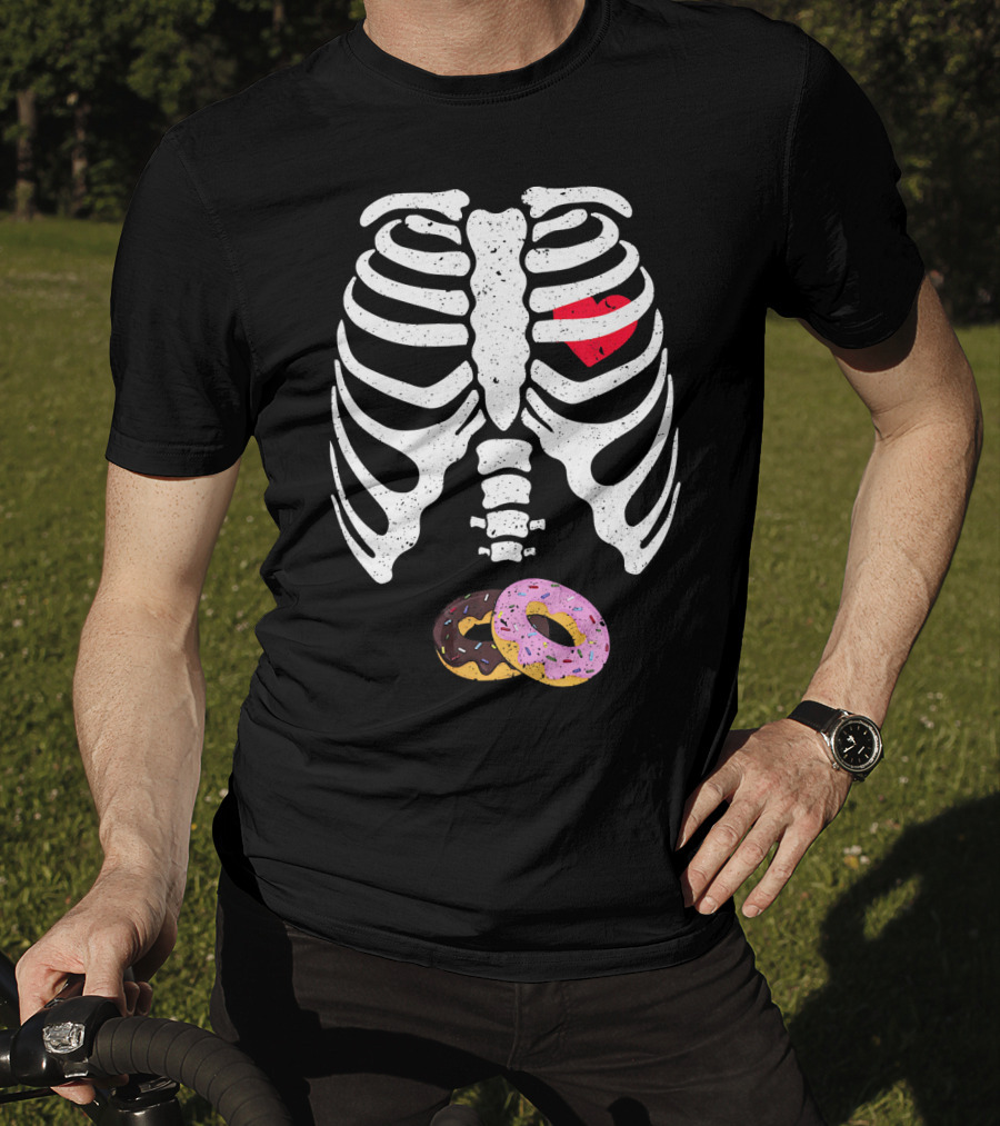 Halloween Pregnancy Skeleton Donut Baby Costume T-Shirt