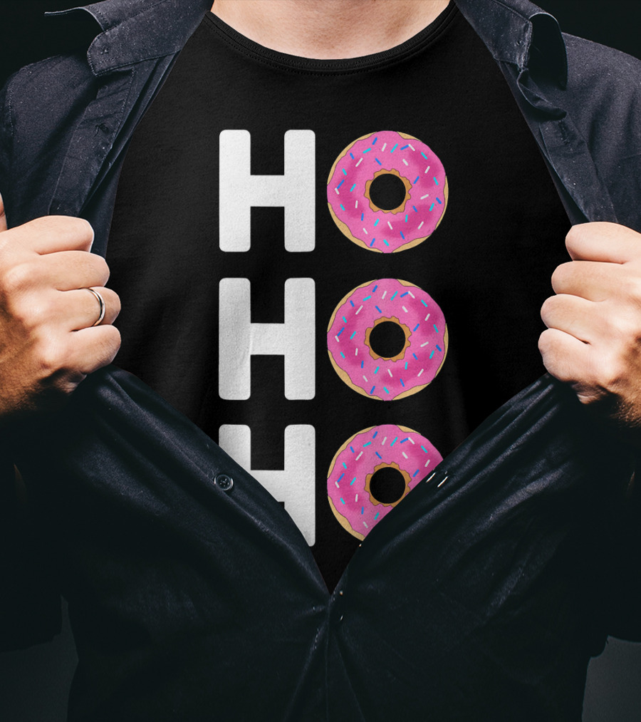 HO HO HO Funny Christmas Donut T-Shirt