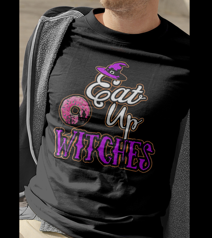Eat Up Witches Donut Funny Halloween Cos T-Shirt