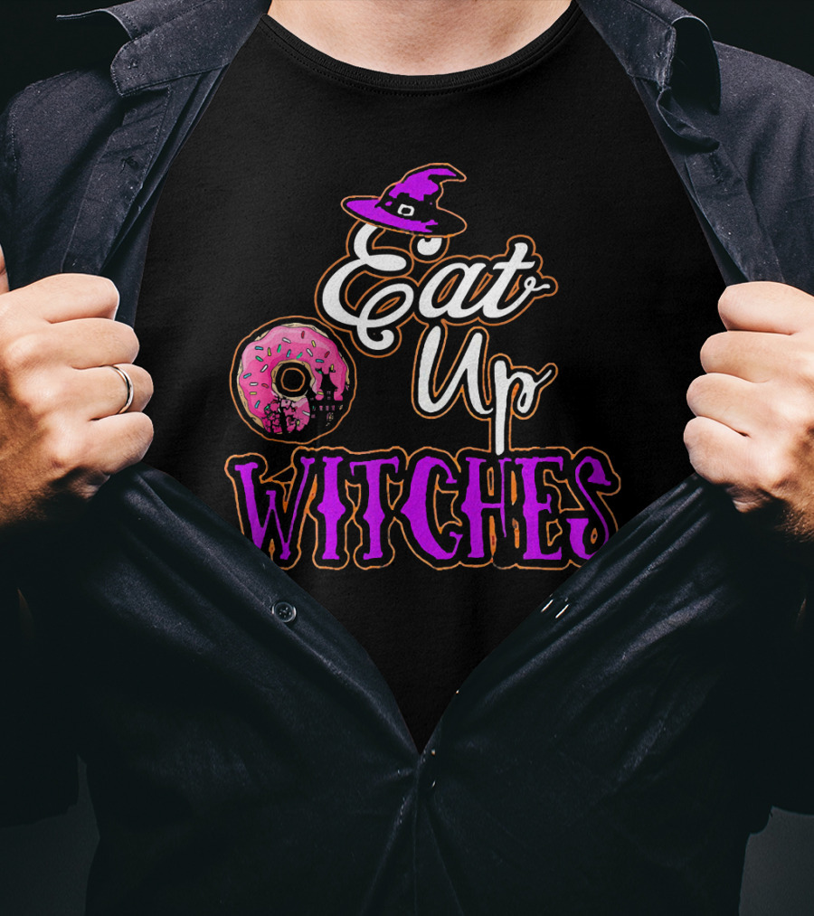 Eat Up Witches Donut Funny Halloween Cos T-Shirt