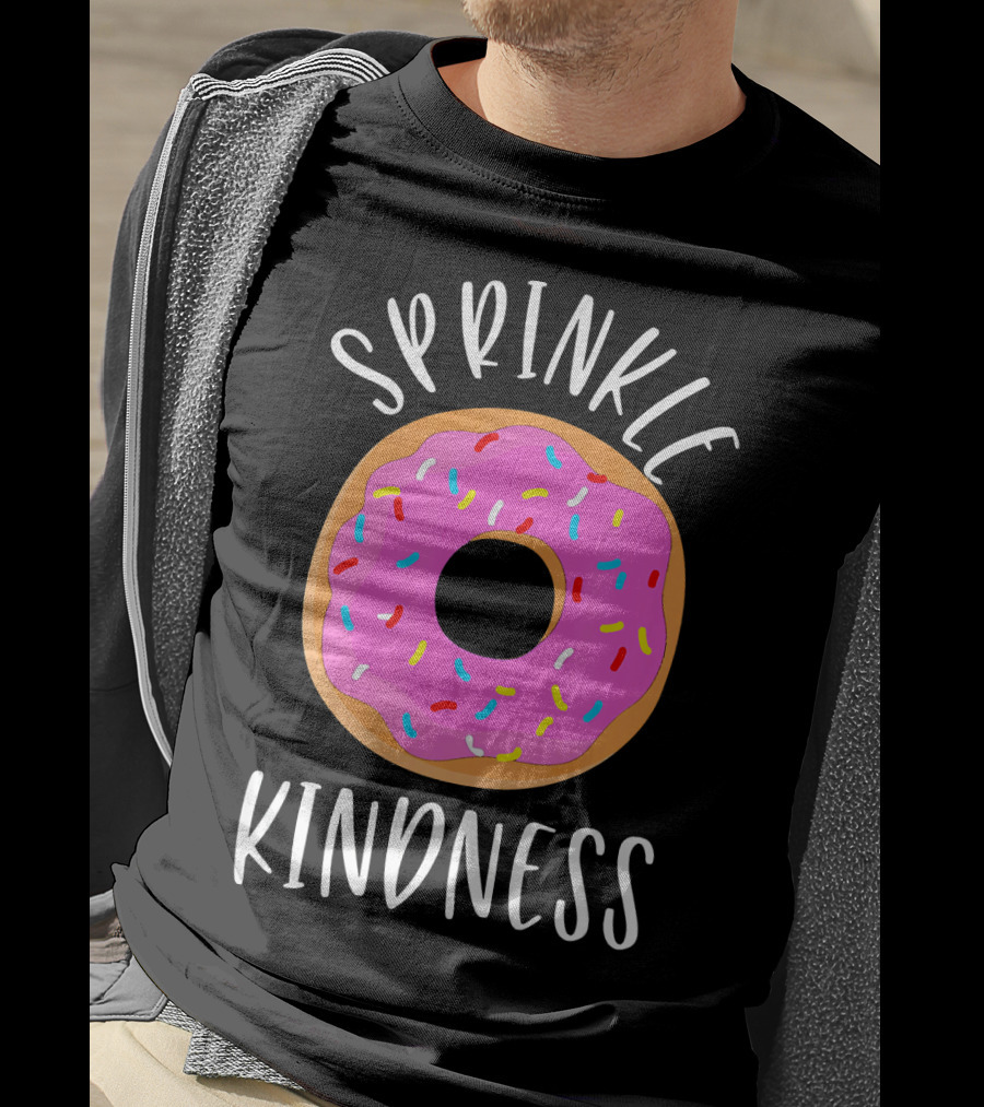 Sprinkle Kindness Donut Anti Bullying Pink Frosted Doughnut T-Shirt