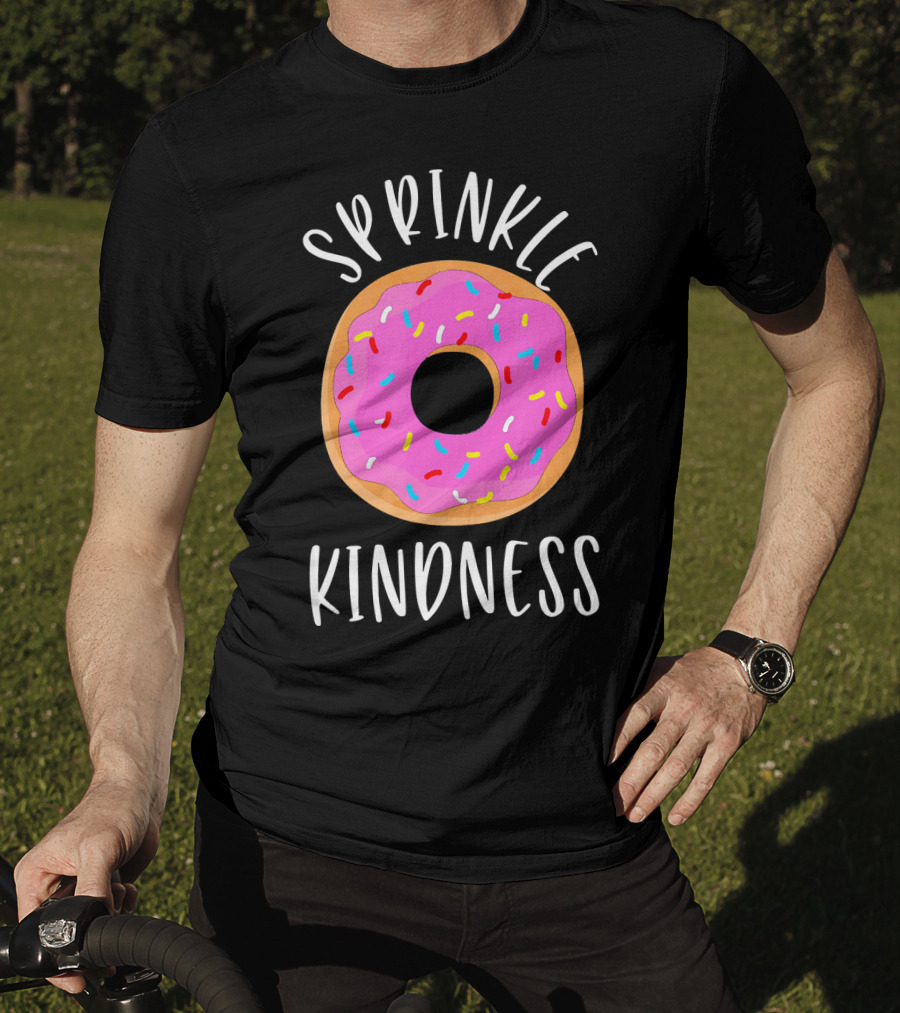 Sprinkle Kindness Donut Anti Bullying Pink Frosted Doughnut T-Shirt