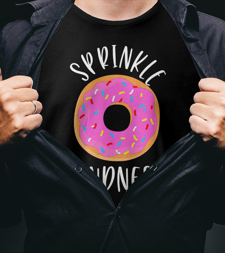 Sprinkle Kindness Donut Anti Bullying Pink Frosted Doughnut T-Shirt