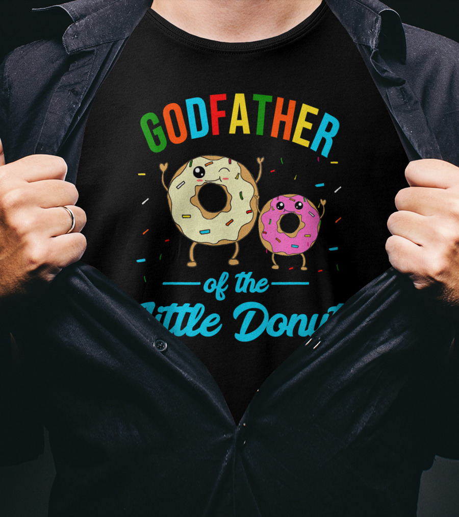 Godfather Of The Little Donut Colorful Sprinkled Donuts And Text T-Shirt