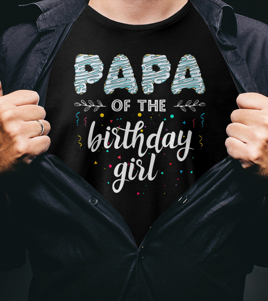 Papa Of The Birthday Girl Donut Family B Day T-Shirt