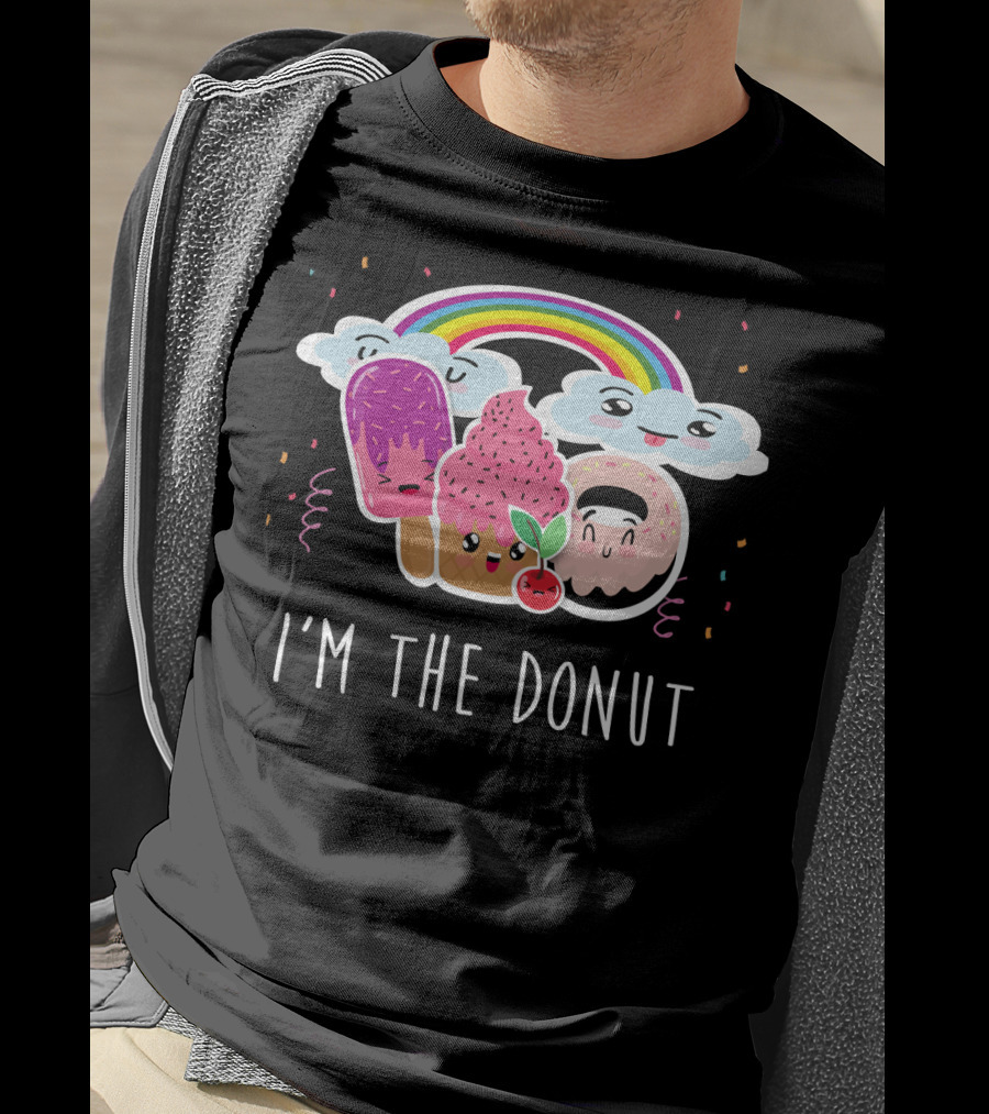 I'm The Donut Cute Funneh Kids Happy Family Rainbow Ice Cream Clouds T-Shirt