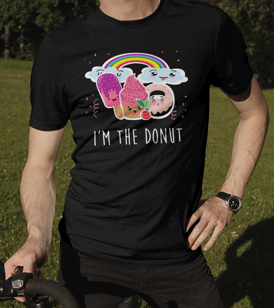 I'm The Donut Cute Funneh Kids Happy Family Rainbow Ice Cream Clouds T-Shirt