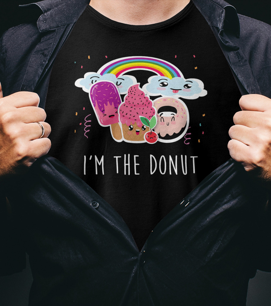 I'm The Donut Cute Funneh Kids Happy Family Rainbow Ice Cream Clouds T-Shirt