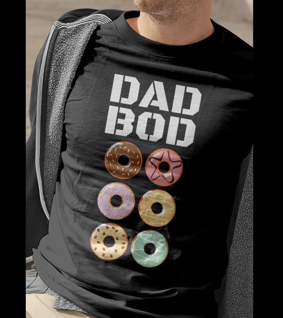 Dad Bod Donut Six Pack Abs Funny Mens T-Shirt