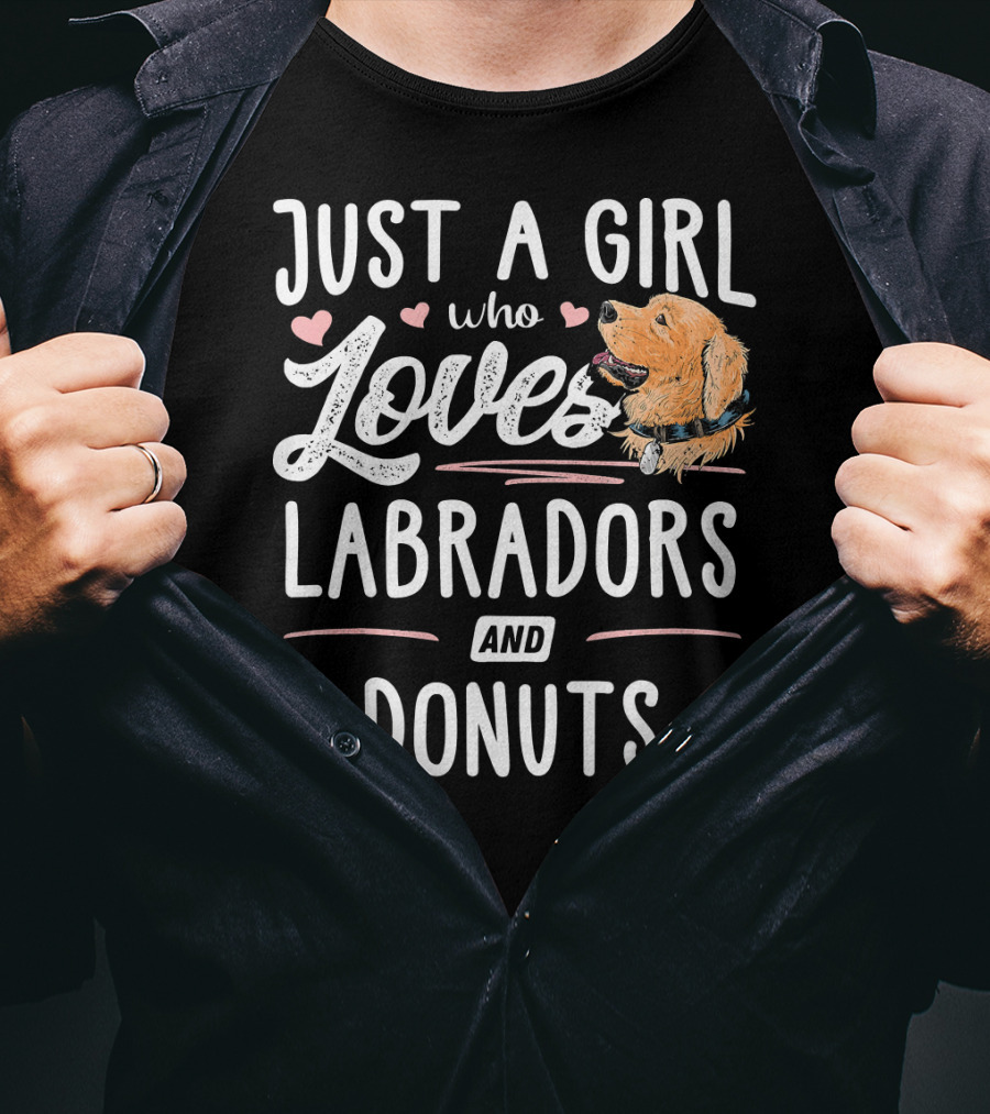 Just A Girl Who Loves Labradors And Donuts T-Shirt
