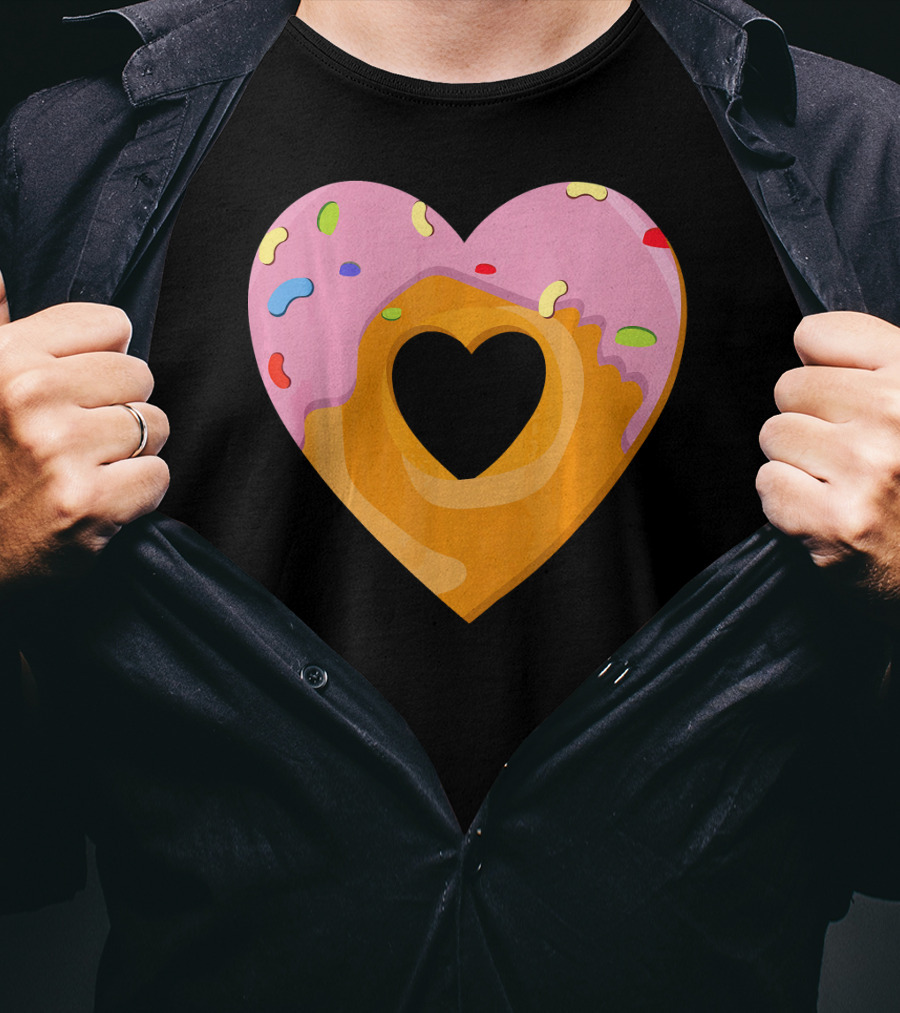Donut Heart Cute Donut Heart WomenYouth Va T-Shirt