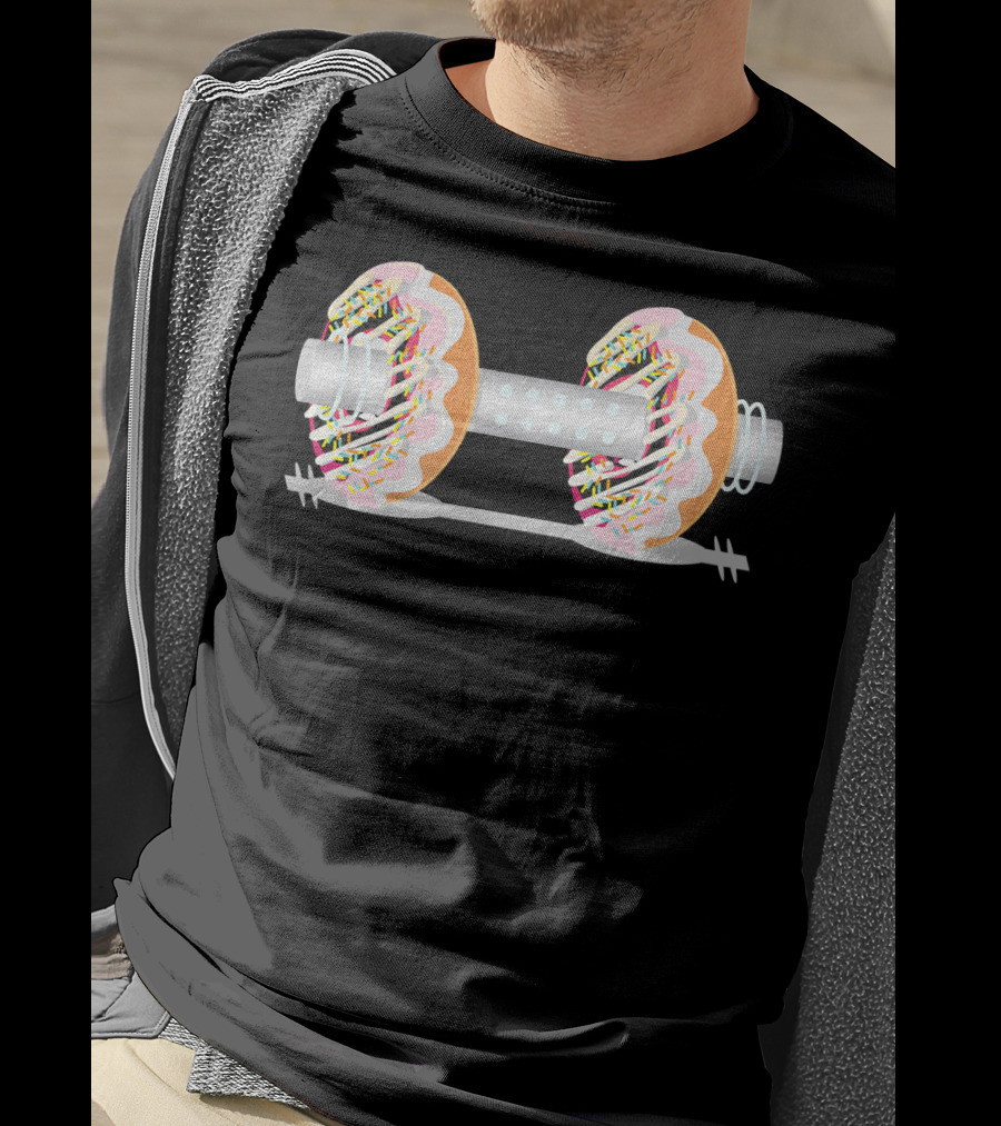Gym Weight Lifting Donut Dumbbell Sprinkles T-Shirt