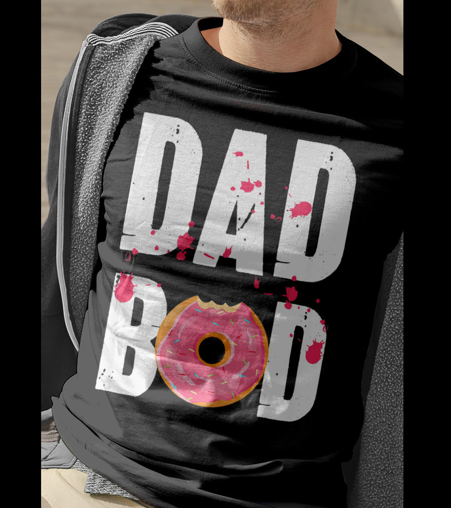 Dad Bod Donut Pink Sprinkle Humor T-Shirt