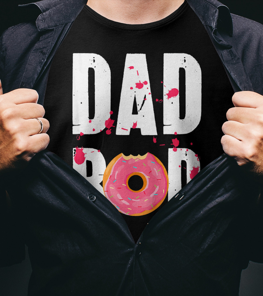 Dad Bod Donut Pink Sprinkle Humor T-Shirt