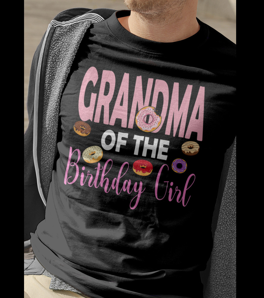 Grandma Of The Birthday Girl Donut Theme T-Shirt